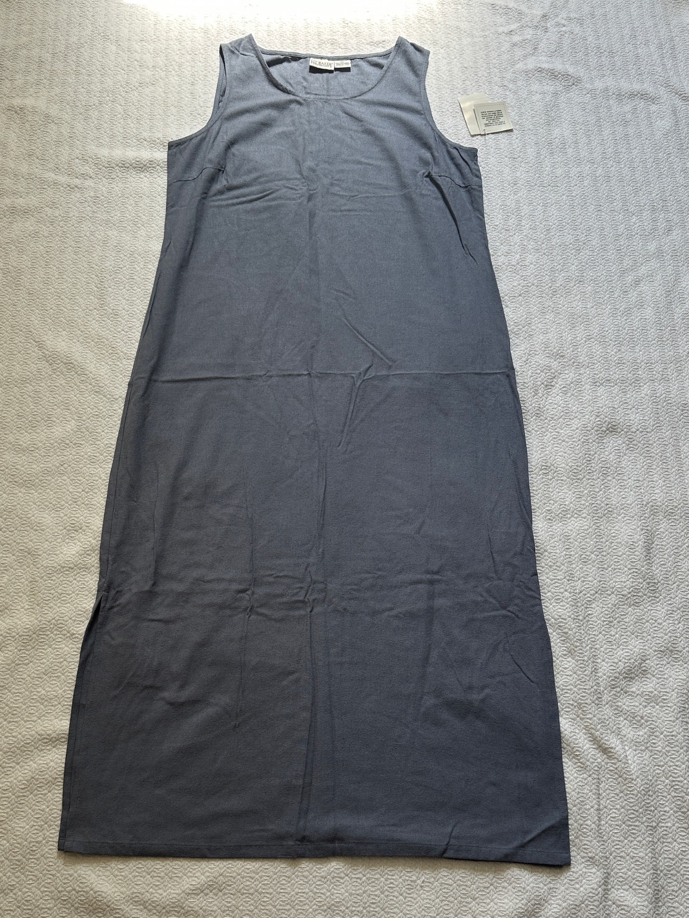 Liz Baker Sleeveless Slate-Blue Longline Tank Dress